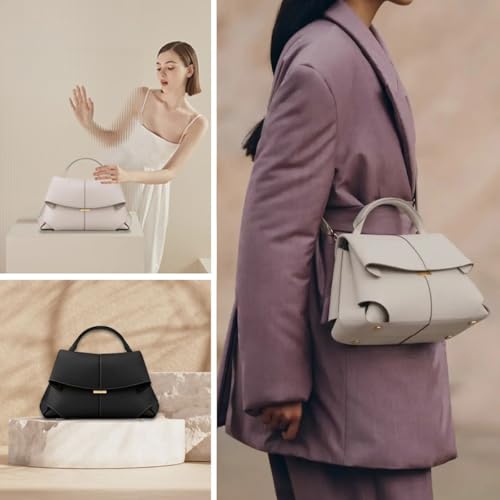 Women's Genuine Leather Handbag, Top Handle Satchel, Shoulder Crossbody Bag with Adjustable Strap4