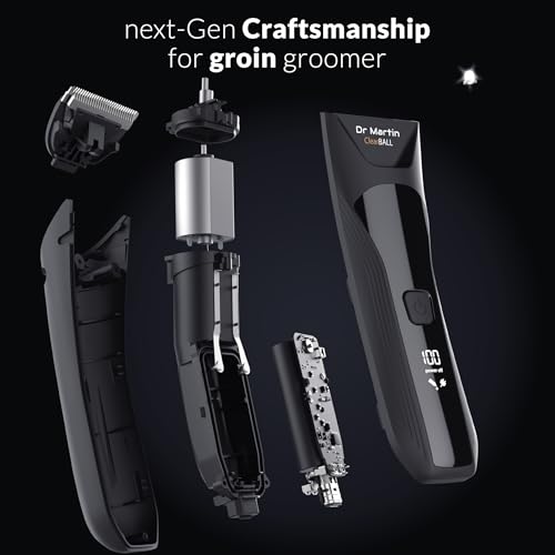 Image of Manspot Groin Hair Trimmer For Men, Electric Ball Trimmer /Shaver, Replaceable Ceramic Blade Heads, Waterproof Wet /Dry Groin & Body Shaver Groomer, 90 Minutes Shaving After Fully Charged (Clearball)