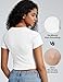 ZeroBound Built in Shelf Bra Crop Tops - Short Sleeve Y2k Tee for Women, Crew Neck Basic Casual Crop T Shirt, Spring and Summer Cute Workout Shirt White 2XL