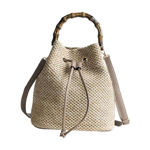 Sac seau paille avec cordon femme sac bandoulière compact téléphone clés