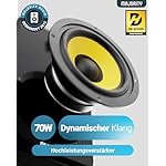 MAJORITY D40X Aktiv Regallautsprecher | 70W 2.0 Gelber Kevlar-Kegel Monitor Lautsprecher | Studio Monitor mit Bluetooth | Bookshelf HiFi Speakers mit Optische, RCA, USB AUX & Inklusive Fernbedienung – Bild 2