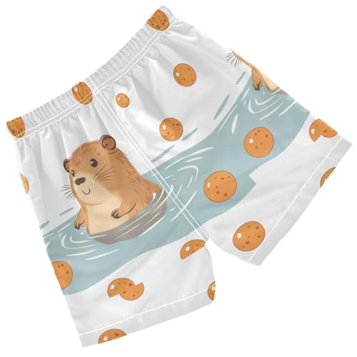 Pigsaly Boys' Swim Board Shorts Cute Capybara Pool Boy's Swim Trunks Kids Swimwear 3T Multicolor2