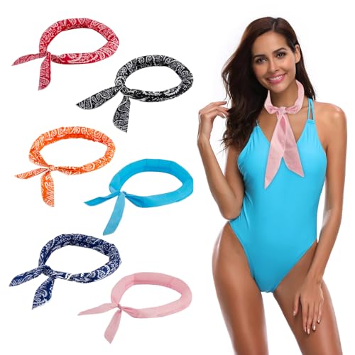 LKLKKC 6 Pack Cooling Neck Wraps Ice Cooler Bandanas for Hot Summer, Indoor, Outdoor Cooler Headband for Men Women Camping Running Outdoor Sports
