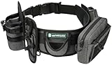 LACUEQUES Modular Wading Belt with Rod Holder and Tackle Pouch for Lure Fishing - Hands Free Fishing Tool Belt with Lumbar Support Fits Waists 32' to 61', Grey