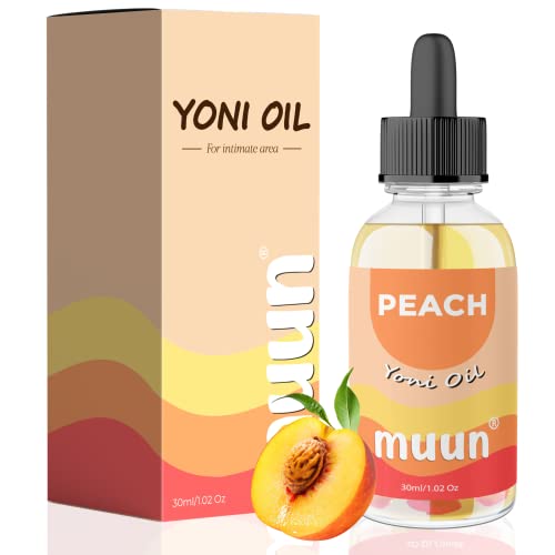 Muun Yoni Oil - Vaginal Dryness Odor Eliminator and Soothes - Moisturizer Wetness Hygiene Intimate Deodorant for Women Herbal Blend Feminine Oil (Peach)