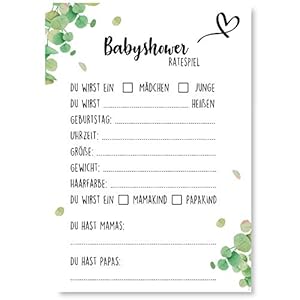 Gentle North Babyparty Spiele 25 Karten