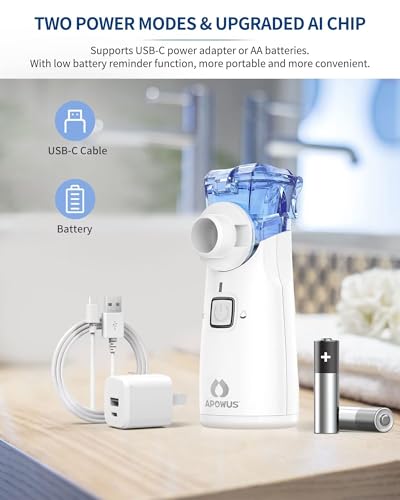 Portable Nebulizer - Nebulizer Machine with 3 Nebulizer Masks and Adjustable Nebulization Rate, Nebulizer for Pets, Handheld and Easy to Use