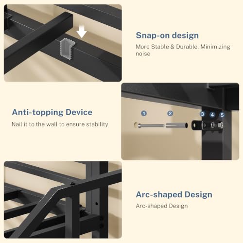 Image of Bunk Bed Twin Over Twin with Storage Stairs, Metal Bunk Beds for Kids