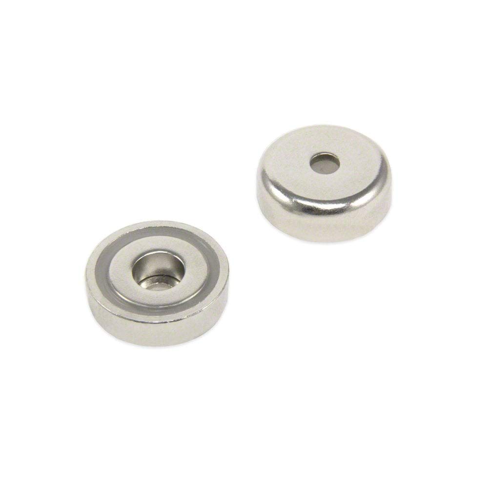 N42 Aimant N42 Néodymium Pot - 25mm de diamètre x 8mm D'Épaisseur x 5,5mm C/Alésage - Put 20kg - Pack de 40