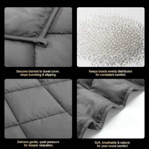 Image of Machine Washable Weighted Blanket for Adults - Heavy Blankets for All-Season Sleeping, Cooling Soft & Breathable with Premium Glass Beads (60 inch x 80 inch with Box|20lbs)