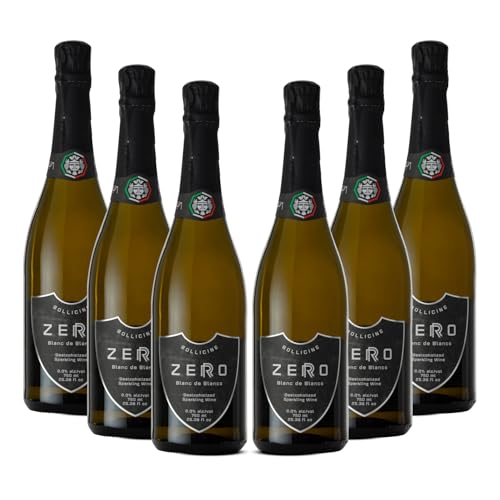 Vinum Italy Bollicine Zero, Spumante Analcolico Blanc de Blancs 0.0% | Spumante Analcolico 00 Fruttato e Rinfrescante | Vino Spumante Senza Alcool | Vino Zero Alcohol Italiano, 6 x 750 ml