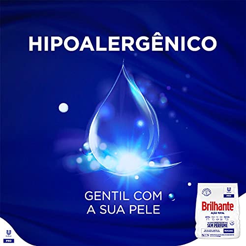 Detergente em Pó de Uso Geral sem Perfume Brilhante Limpeza Total Pro Pacote 4kg, Brilhante