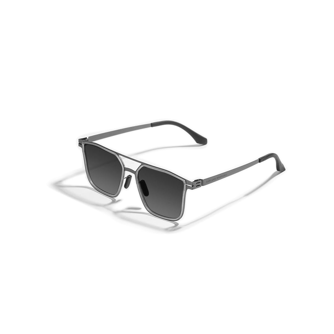 SAM AND MARSHALL LUKE Sunglass I 400% UV Protection I Fully Flexible I Rectangular Sunglass I Metal Sunglass I Unisex
