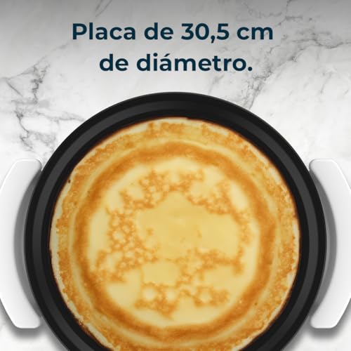 Cecotec Crepera Eléctrica Fun Creepy. Potencia 1200W, Revestimiento Antiadherente, Rodillo espaciador y Espátula, Potencia regulable, Indicador Luminoso, 30,5cm Diámetro - imagen 9