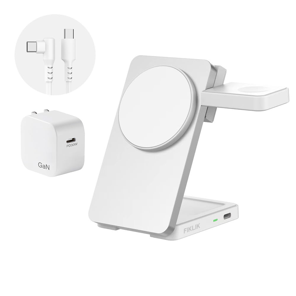 Amazon.co.jp: FIKLIK Poker 3-in-1 ワイヤレス充電ステーション｜Qi2