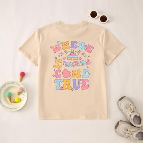 Image of CM C&M WODRO Magic Kingdom Shirt for Kid Castle Graphic T-Shirt Girls Holiday Fairy Tale Tee Summer Casual Short Sleeve Tops