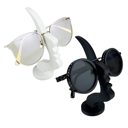 InteDesign 2 Pack Glasses Holders Creative Man Face Glasses Holder Modern Reading Spectacle Holders Modern Style Ornaments Abstract Figurines Home Decor for Home Office Desktop & Bedroom