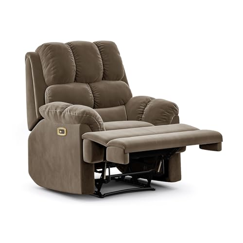 Image of Wakefit Recliner | 3 Year Warranty | Recliner Sofa 1 Seater, XpertGRID Technology, Designed for Supreme Comfort & Relaxation, Easy DIY Assembly, 145 kg Weight Capacity, Electric Virelia (Stone)