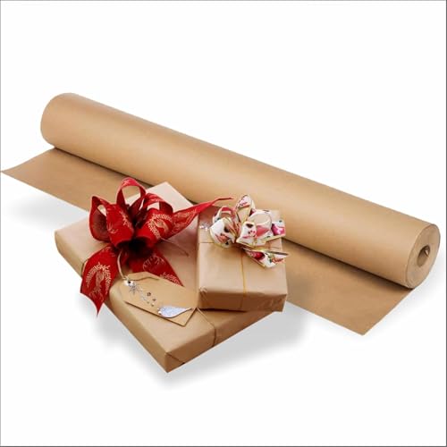 Brown Paper Roll 5m X 50cm 60gsm Strong Kraft Packing Paper Roll For Gift Wrapping Parcels & Crafts Brown Wrapping Paper Roll Pack Of 1