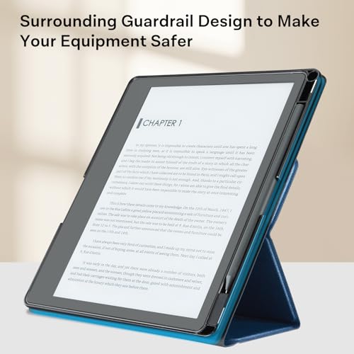 Image of CoBak Case for Tablet Reader - All New PU Leather Cover with Auto Sleep Wake Feature for Tablet Reader 10.2 inch 2022 & 2024 Released with Pen Holder (not Compatible with Remarkable),Orange Jasmine