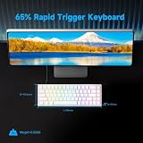 MONSGEEK Klawiatura FUN68 HE Rapid Trigger, czas reakcji 0,005 mm, częstotliwość próbkowania 8000 Hz, przewodowa klawiatura gamingowa RGB 65% z magnetycznymi przełącznikami Glare (Biała)