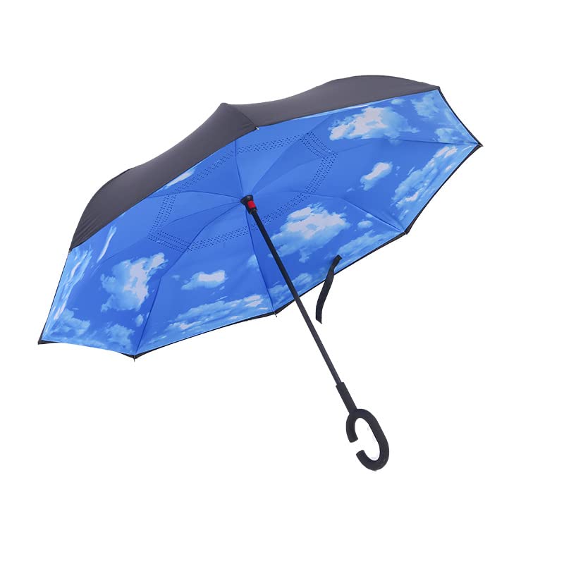 GenericReverse Umbrella - Inverted Umbrella - Upside Down Design - Teflon Canopy - Windproof Fiberglass Ribs
