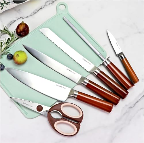 Charmline Smart Cutting Board and Knife Set with Holder, Double Cleaning and Drying Function, Space Saving Smart Home Gadgets, Keeping Kitchen Clean and Tidy, Brown - Image 7