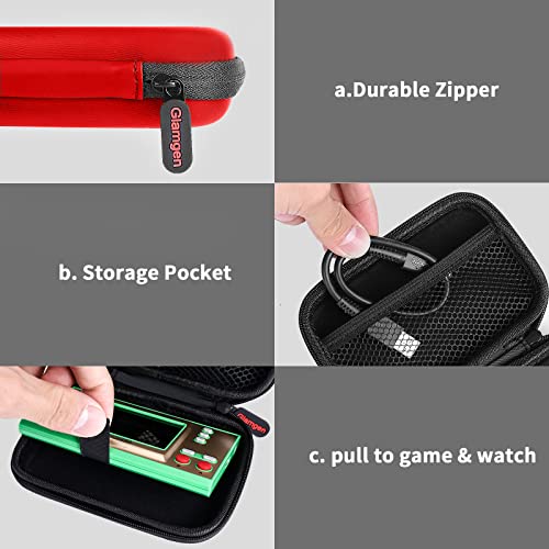 Hard Carrying Case For Nintendo Game & Watch, Protective Storage Organizer Cases Compatible With Game & Watch:super Mario Bros,The Legend Of Zelda,Extra Mesh Pocket For Charging Cables,Red #TOP2