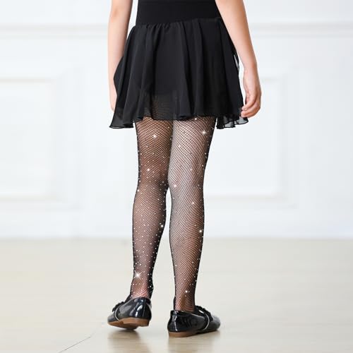 Century Star Girls Fishnet Stockings Rhinestone Sparkle Tights for Toddlers - Glitter Kids Halloween Tights4