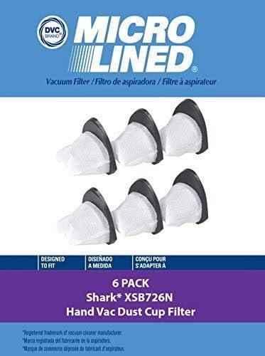 DVC Products Replacement for Shark Dust Cup Filter Pack | Filter # XSB726N | for use with SV780, SV75, SV75Z, SV66, Other Shark Hand Vacs Pack of 6