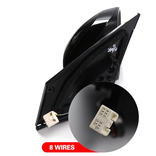 Marretoo for Toyota RAV4 2013 2014 2015 Side Mirror Assembly Passenger Side BLACK 8 Pins for Toyota RAV4 Accessories| POWER+HEAT+Turn Signal +BSM Replaces TO1320311(RH) by Marretoo - Used condition - Image 4