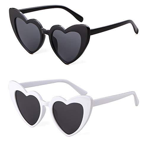 GIFIORE Heart Sunglasses Vintage Retro Oversized Heart Shaped Cat Eye Sun Glasses