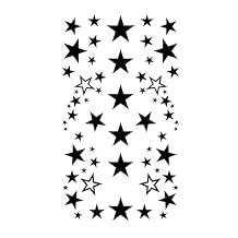 MapofBeauty 2 pcs Black Star Temporary Waterproof Tattoo Sticker