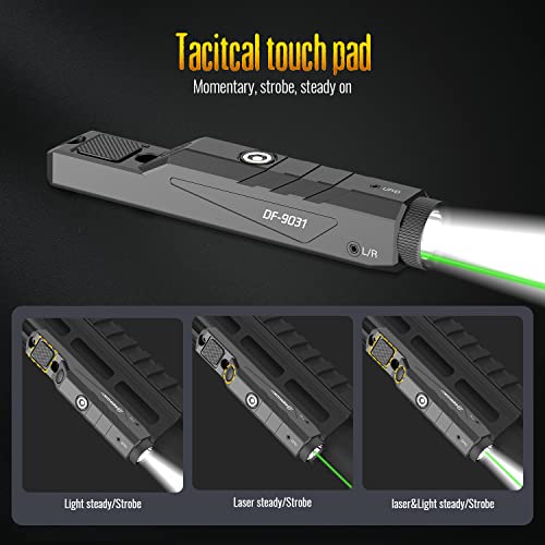 DEFENTAC 1600 Lumens Green Laser Light Combo is Compatible with MLok/Picatinny Rail for Rifle, Weapon Light with Momentary and Strobe, Rechargeable - Thumbnail 5