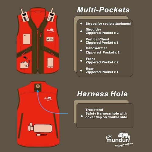 Atenze Blaze Orange Camo Hunting Vest Jacket for Man4