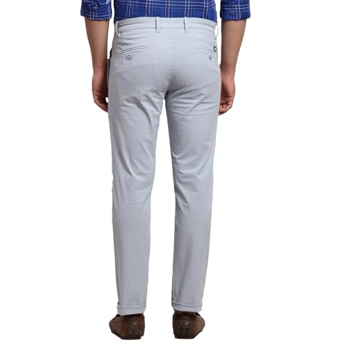 Image of Parx Men's Solid Pattern Lrt Cotton Blend Flat Front Casual Trouser