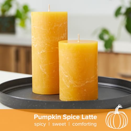 Simply Soson 3X4 Scented Pillar Candle, Set Of 3 Orange Amber Pumpkin Spice Scented Candle thumb #4