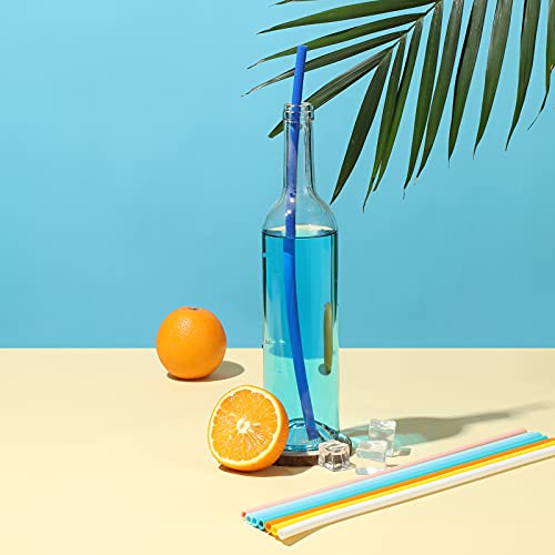 12 Pack, Extra Long 14.5 Inch Reusable Silicone Straws For Large Water Bottle -Wine Bottle - 1 Gallon 128 75 64 Oz Tumbler - Flexible Drinking Straws For Extra Tall Cups - 2 Cleaning Brushes #TOP2