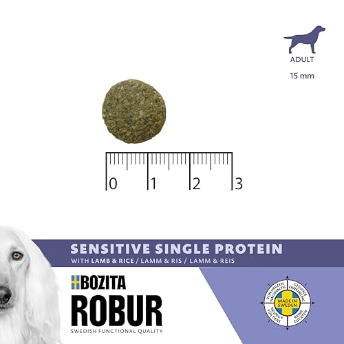 Bozita ROBUR Adult Sensitive Single Protein Lamm 3kg Hundefutter Trockenfutter mit hoher Akzeptanz, Postbiotika und nur Lamm als tierische Proteinquelle