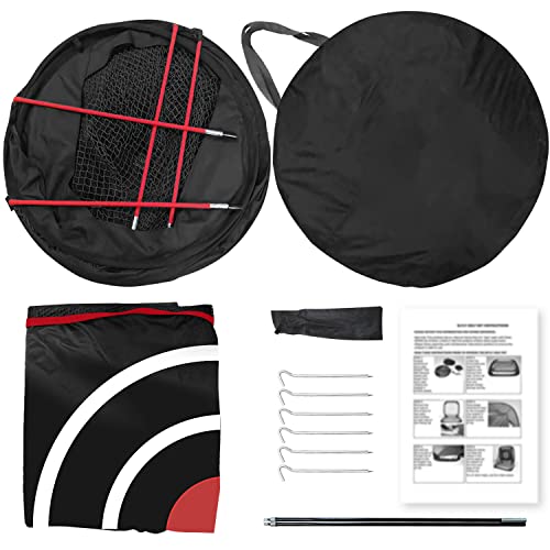 KAIDIDA Pop Up Golf Net, Golf Hitting Practice Driving Net, Heavy Duty Golf Net for Backyard Dirving Real Golf Balls Pop Up, 8x7x7ft Portable Golf Pop Up Indoor Outdoor Net with Target Carry Bag