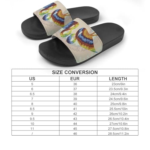 Rainbow Flamingos House Slippers for Women Men Personalized Shower Shoes Sandals Slides2