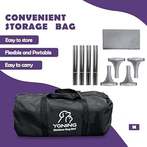 Outdoor Dog Bed with Portable Bag, Easy to Assemble Elevated Dog Bed for Medium Small Dogs, Raised Dog Cot with Pet-Friendly Feet, Breathable Mesh for Camping or Travel, Light Grey Outdoor Dog Bed with Portable Bag Easy to Assemble Elevated Dog Bed for Medium Small Dogs Raised Dog Cot with Pet Friendly Feet Breathable Mesh for Camping or Travel Light Grey