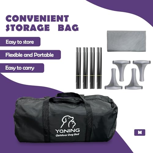 Outdoor-Dog-Bed-with-Portable-Bag-Easy-to-Assemble-Elevated-Dog-Bed-for-Medium-Small-Dogs-Raised-Dog-Cot-with-Pet-Friendly-Feet-Breathable-Mesh-for-Camping-or-Travel-Light-Grey Outdoor Dog Bed with Portable Bag Easy to Assemble Elevated Dog Bed for Medium Small Dogs Raised Dog Cot with Pet Friendly Feet Breathable Mesh for Camping or Travel Light Grey