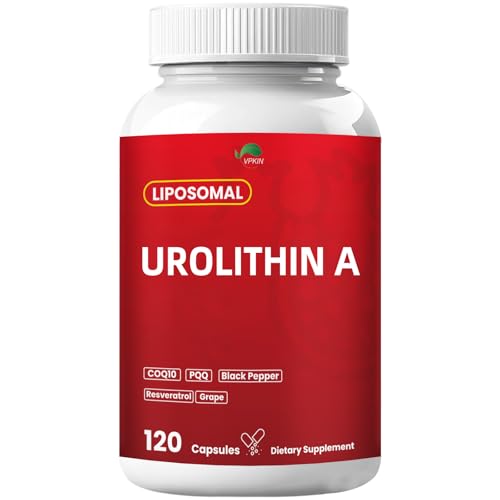VPKIN Urolithin A Capsules Supplement Liposomal Technology with NAD+ CoQ10 PQQ Resveratrol for Immune Support 120 Capsules(Pack of 1)