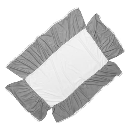 IWOWHERO Falda De Muebles Casa De Muñecas Ganchillo De Espuma Cerradura De Puerta Mate Mini Valla De Cama De Bebé De De Polvo Neutral Algodón Light Grey