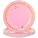 Xialvyu 20 Stück Pappteller,Goldfolie Einwegteller,17.8 cm/7 inch Rund Partyteller Partyset,Pappteller Geburtstag Pappteller Kindergeburtstag,Partygeschirr Set für Hochzeit Geburtstag Party(Rosa)
