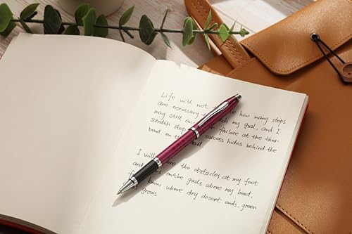 Image of Cross Century II Midnight Plum with Polished Chrome Appointments Selectip Refillable Rollerball Pen - Medium Point, Black Ink, Luxury Gift Box