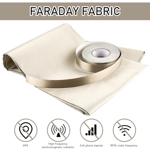 Zevofiur GS01 Faraday Fabric 43 Inch X 59 Inch With Faraday Tape,Nickel Copper Fabric, Military Grade Conductive Material Blocks Rf Signals, Wifi, Cell, Bluetooth, Rfid thumb #2