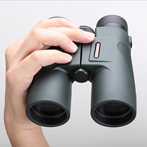 Lioobo Binóculos Compactos à prova d'água Prisma Óptica Portátil 10 x 42 Binóculos para Viagens, Ca