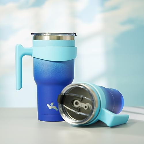 Image of Konokyo 20 oz Tumbler with Handle and Straw, Insulated Travel Mug